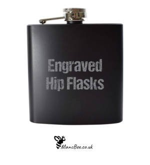 Custom / Personalised Hip Flask 6oz Matt Black