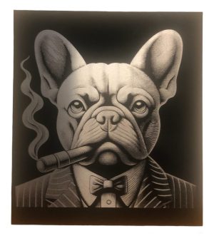 The Dogfather - French Bulldog Mobster / Mob Boss Laser Engraving
